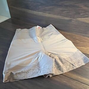 Beige Lace Trim Shorts